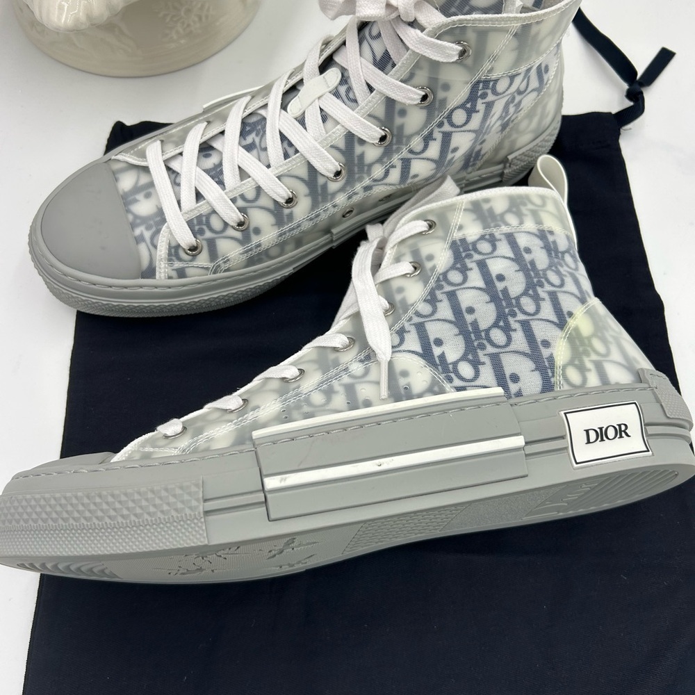 Men's Dior B 23 high top oblique sneakers size 44 made in Italy - Picture 8 of 13